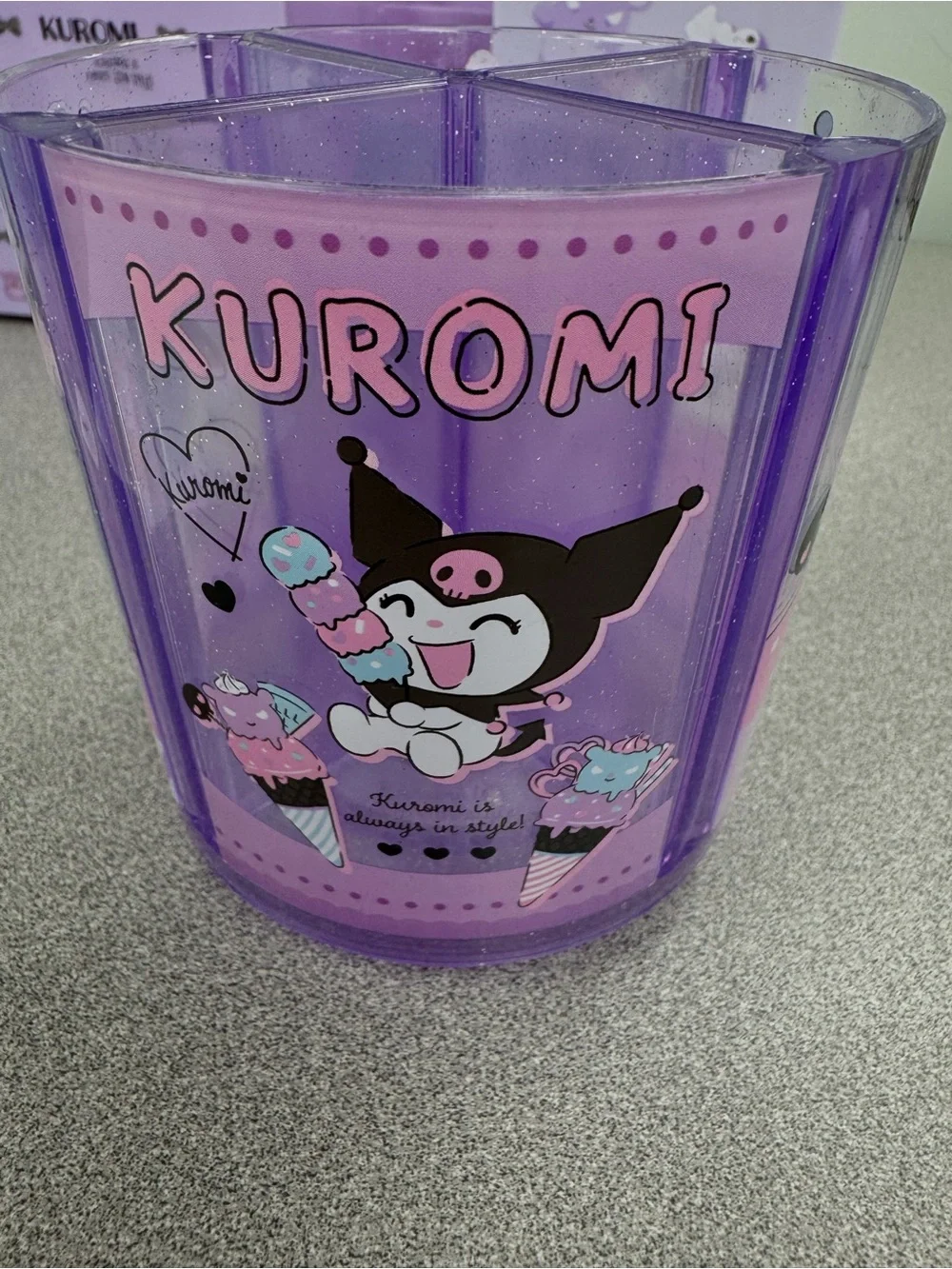 Kuromi Purple Desk Organizer 4 piece